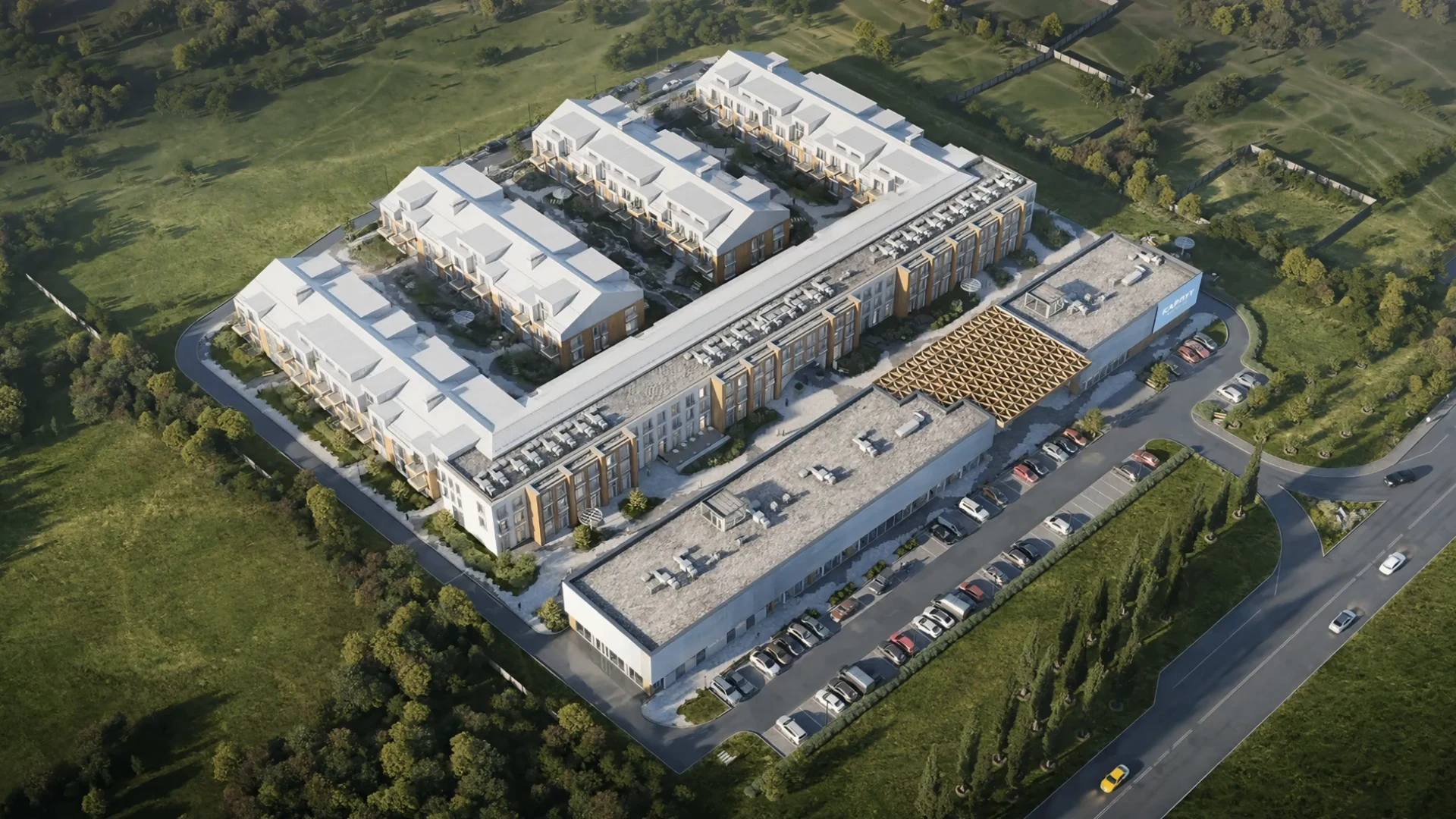 Архитектурный вид комплекса Карлуу на Алтае